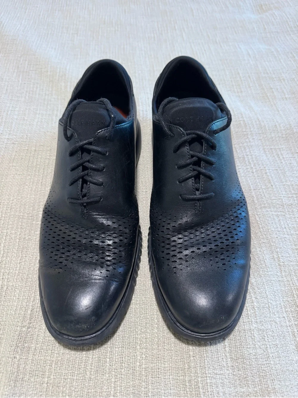 Cole Haan Grand.OS Men’s 10.5M Black Leather Perforated Oxford Shoes